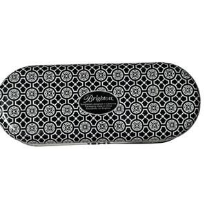Brighton Sunglasses Eyeglasses Case Tin Metal Case Black & White VINTAGE